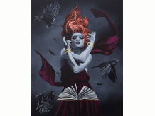 witch, witch art, spell, ravens, book, black abbey studio