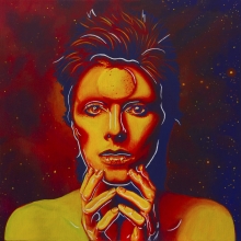 Starman, bowie, black abbey studios, art, painting, cosmos, space