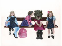 Freaks, Dinosaur, T-Rex, Girls, School girls, children, costumes