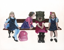 Freaks, Dinosaur, T-Rex, Girls, School girls, children, costumes