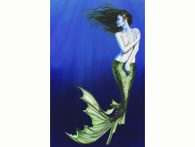 mermaid, sea, sea life, green, flowing, pretty, black abbey studios